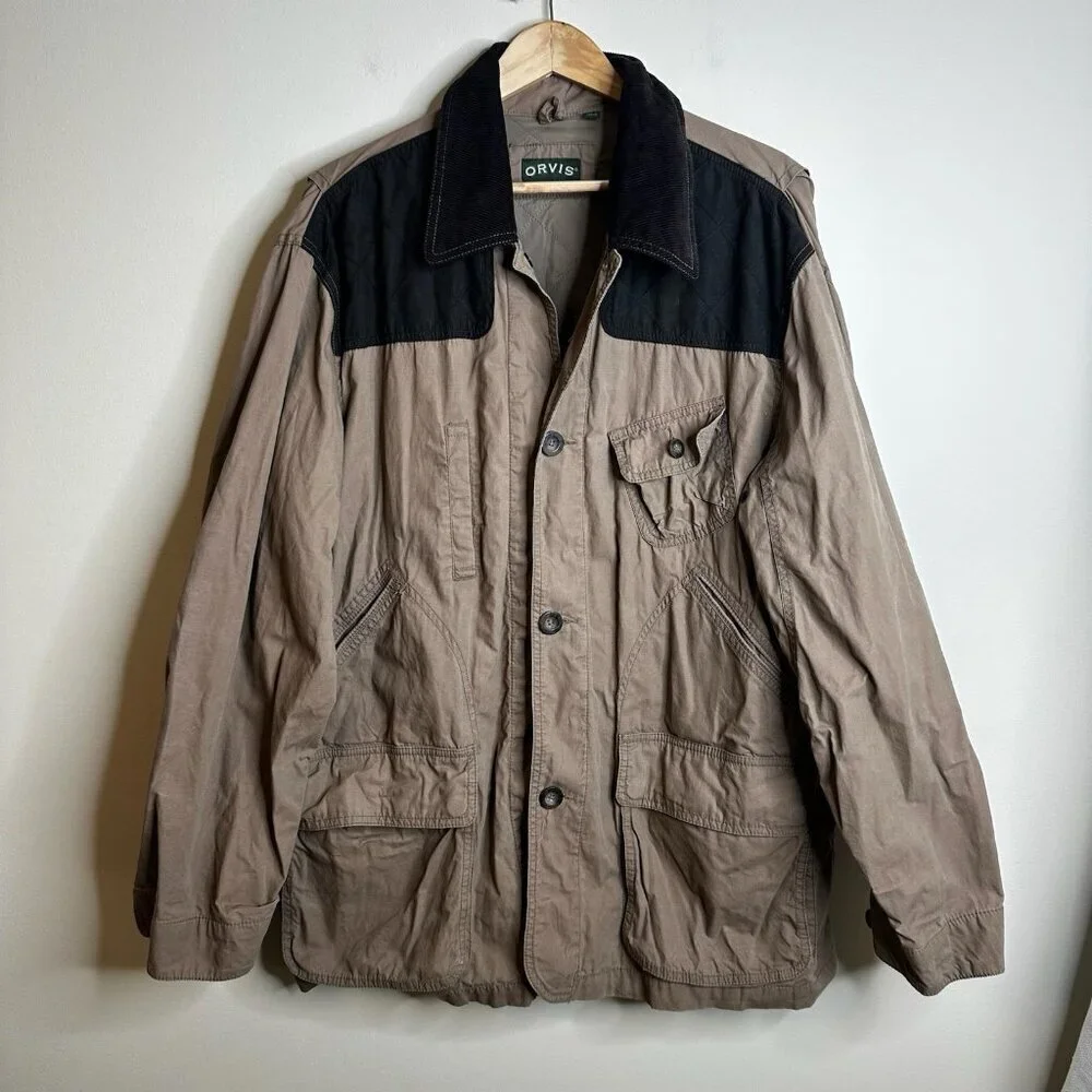 ORVIS Newsland Field Coat Hunting‎ Jacket 18NX Brown Beige Large L